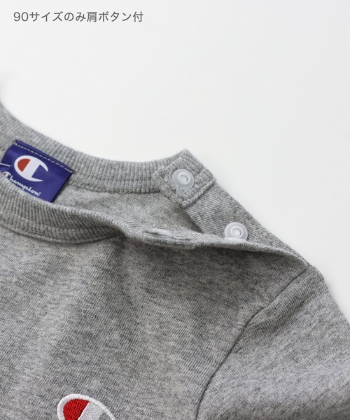 Champion（チャンピオン）の「champion / チャンピオン ロゴ長袖Tシャツ（Tシャツ/カットソー・キッズ・ホワイト/ブラック/グレー/ネイビー/グリーン/ピンク・120cm/90cm/110cm/130cm/100cm）」の10枚目の写真