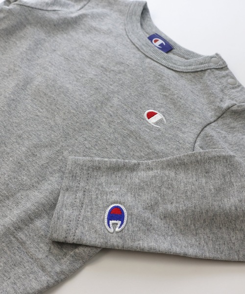 Champion（チャンピオン）の「champion / チャンピオン ロゴ長袖Tシャツ（Tシャツ/カットソー・キッズ・ホワイト/ブラック/グレー/ネイビー/グリーン/ピンク・120cm/90cm/110cm/130cm/100cm）」の13枚目の写真