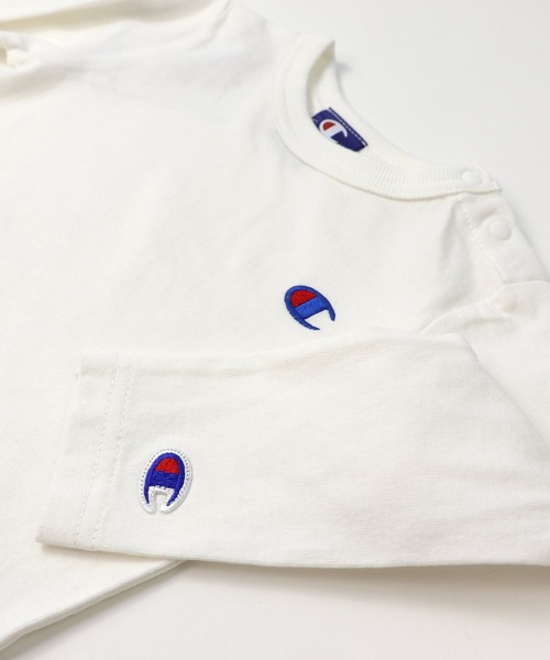 Champion（チャンピオン）の「champion / チャンピオン ロゴ長袖Tシャツ（Tシャツ/カットソー・キッズ・ホワイト/ブラック/グレー/ネイビー/グリーン/ピンク・120cm/90cm/110cm/130cm/100cm）」の14枚目の写真