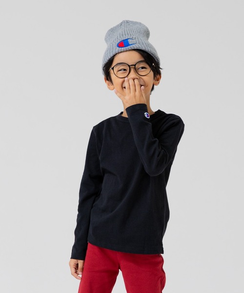 Champion（チャンピオン）の「champion / チャンピオン ロゴ長袖Tシャツ（Tシャツ/カットソー・キッズ・ホワイト/ブラック/グレー/ネイビー/グリーン/ピンク・120cm/90cm/110cm/130cm/100cm）」の22枚目の写真