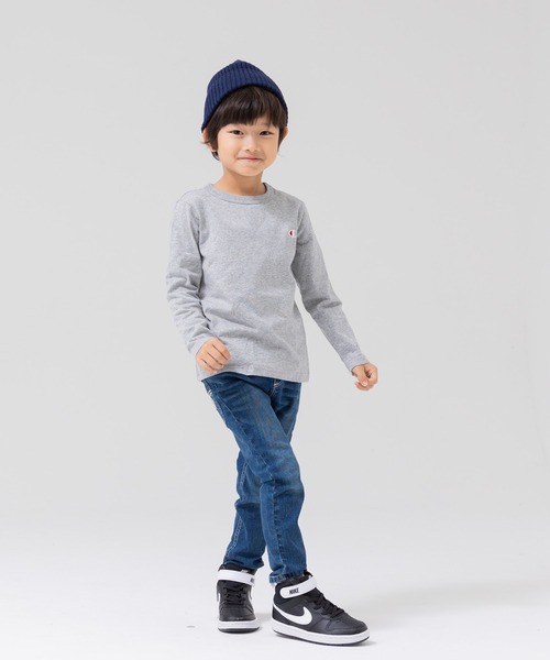 Champion（チャンピオン）の「champion / チャンピオン ロゴ長袖Tシャツ（Tシャツ/カットソー・キッズ・ホワイト/ブラック/グレー/ネイビー/グリーン/ピンク・120cm/90cm/110cm/130cm/100cm）」の21枚目の写真