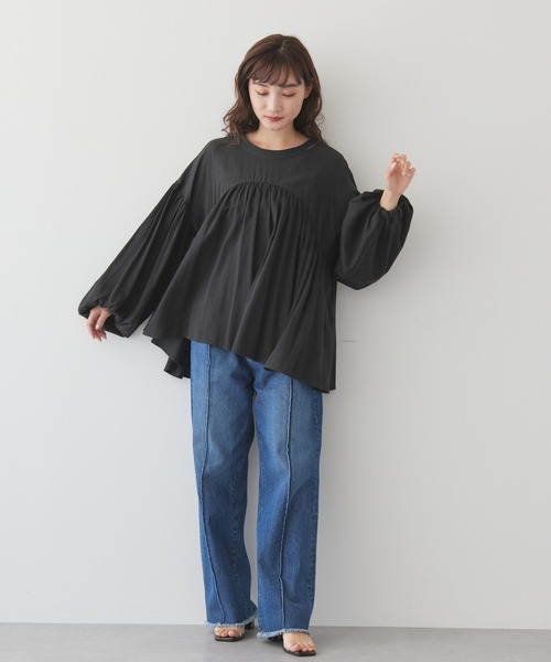 AMERICAN HOLIC(アメリカンホリック)の「ボリュームギャザーブラウス(シャツ/ブラウス・レディース・ブラック/オフホワイト・L/M)」の18枚目の写真