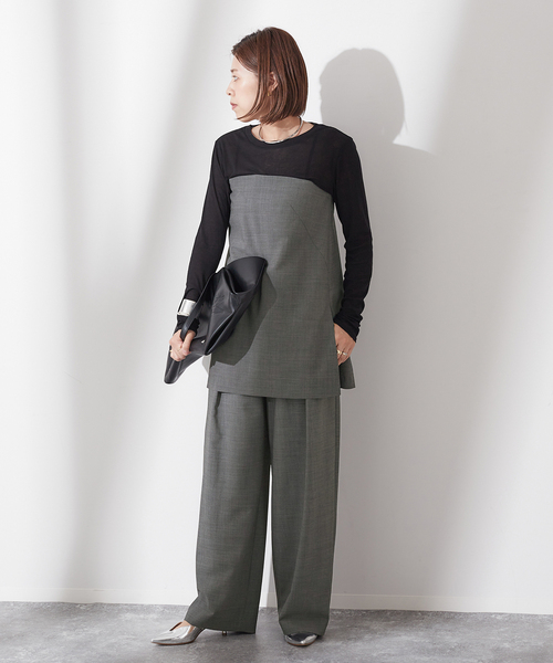 journal standard L'essage（ジャーナルスタンダードレサージュ）の「■ワイドタックパンツ（スラックス・レディース・グレー/ブラック・36/38）」の13枚目の写真