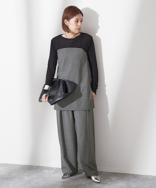 journal standard L'essage（ジャーナルスタンダードレサージュ）の「■ワイドタックパンツ（スラックス・レディース・グレー/ブラック・36/38）」の15枚目の写真