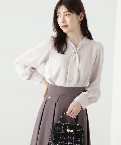 PROPORTION BODY DRESSING（プロポーションボディドレッシング）の「オータムパールボウタイブラウス / 1213210911（シャツ/ブラウス・レディース・ホワイト系その他/ダークグレー/グレー・SMALL/MEDIUM）」の5枚目の写真