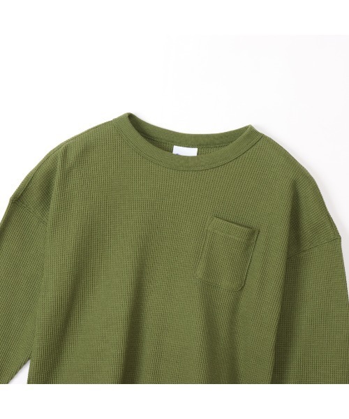 Champion（チャンピオン）の「CHAMPION/チャンピオン キッズ ロンT MUJI CK-Y406（Tシャツ/カットソー・キッズ・オフホワイト/オリーブ・100cm/120cm/130cm/140cm/150cm/110cm/160cm）」の5枚目の写真