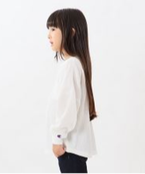 Champion（チャンピオン）の「CHAMPION/チャンピオン キッズ ロンT MUJI CK-Y406（Tシャツ/カットソー・キッズ・オフホワイト/オリーブ・100cm/120cm/130cm/140cm/150cm/110cm/160cm）」の7枚目の写真