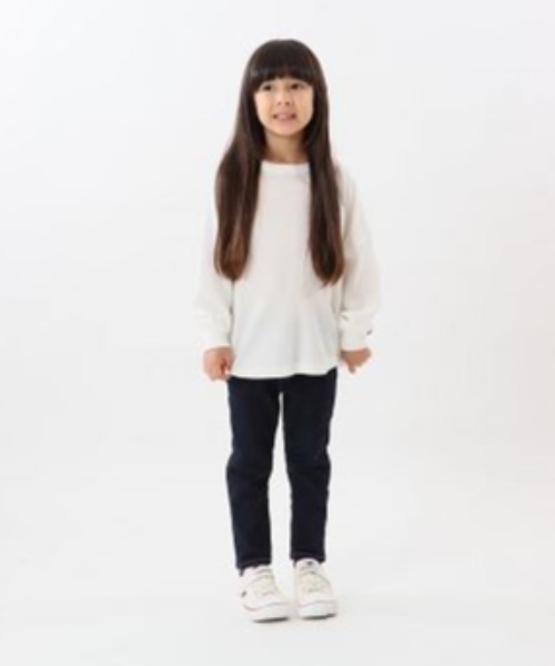 Champion（チャンピオン）の「CHAMPION/チャンピオン キッズ ロンT MUJI CK-Y406（Tシャツ/カットソー・キッズ・オフホワイト/オリーブ・100cm/120cm/130cm/140cm/150cm/110cm/160cm）」の9枚目の写真