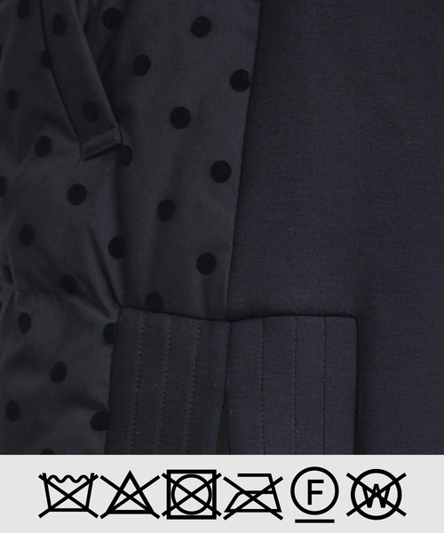 PICCIN PERLA（ピッチンペルラ）の「ダンボール切り替えフロッキードットロングダウンベスト（ダウンベスト・レディース・ブラック・S/M）」の21枚目の写真