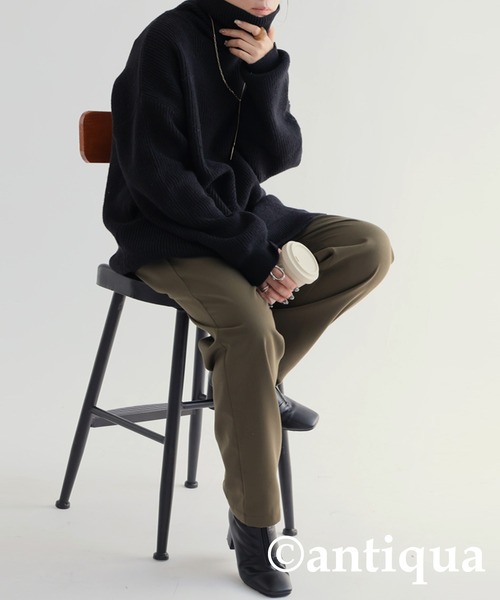 antiqua（アンティカ）の「オーバーサイズハイネックニット（ニット/セーター・レディース・オフホワイト/ブルー/ブラック/ネイビー/ブラウン系その他/グリーン/オレンジ・FREE）」の17枚目の写真