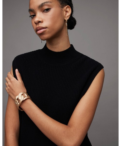 ALLSAINTS(オールセインツ)の「EVE 2-IN-1 SLEEVELESS PLEATED MINI DRESS | EVE EVE 2-IN-1 ノースリーブ プリーツ ミニ ドレス・ワンピース(ワンピース・レディース・ブラック・S/M/L/XS)」の4枚目の写真