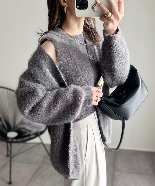 新品タグ付き　アルページュストーリー　ベロアニットジャケットアンサンブル 新品タグ付き アルページュストーリー ベロアニットジャケット