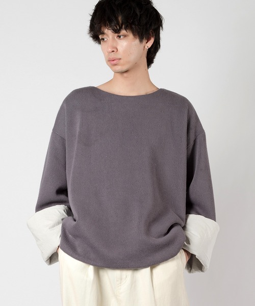Wizzard(ウィザード)の「Wizzard ウィザード / DUALITY KNIT デュアリティビッグシルエットニット / W24SS-DC040(ニット/セーター・メンズ・ホワイト/グレー/ブラック・2/1)」の3枚目の写真