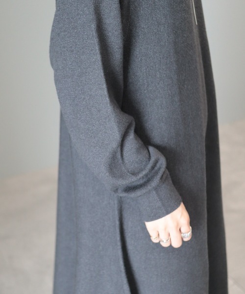 AMERICAN HOLIC（アメリカンホリック）の「バイパチニットフレアワンピース（ワンピース・レディース・ブラック/杢グレー・M/L）」の8枚目の写真