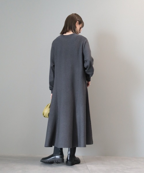 AMERICAN HOLIC（アメリカンホリック）の「バイパチニットフレアワンピース（ワンピース・レディース・ブラック/杢グレー・M/L）」の4枚目の写真