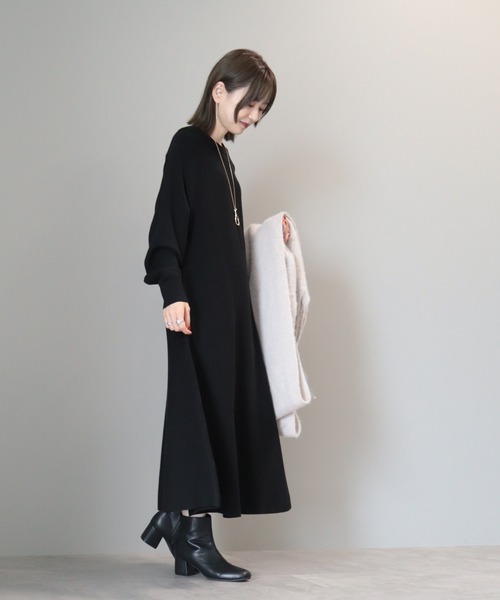 AMERICAN HOLIC（アメリカンホリック）の「バイパチニットフレアワンピース（ワンピース・レディース・ブラック/杢グレー・M/L）」の12枚目の写真