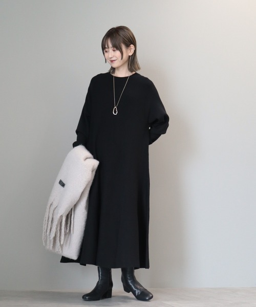 AMERICAN HOLIC（アメリカンホリック）の「バイパチニットフレアワンピース（ワンピース・レディース・ブラック/杢グレー・M/L）」の14枚目の写真