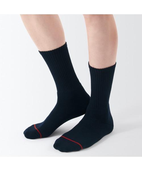 無印良品（ムジルシリョウヒン）の「足なり直角　あったか綿　厚手靴下（ウール入り・無地／紳士）（ソックス/靴下・メンズ・ネイビー系/ダークグレー/レッド/オフホワイト/グレー/ブラウン/ブラック・25-27CM/27-29cm）」の13枚目の写真