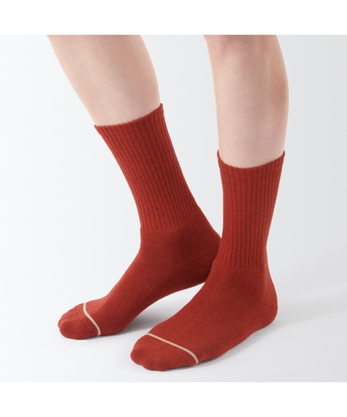 無印良品（ムジルシリョウヒン）の「足なり直角　あったか綿　厚手靴下（ウール入り・無地／紳士）（ソックス/靴下・メンズ・ネイビー系/ダークグレー/レッド/オフホワイト/グレー/ブラウン/ブラック・25-27CM/27-29cm）」の14枚目の写真