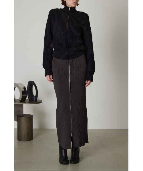 RIM.ARK（リムアーク）の「Padded square knit パディッドスクエアニット（ニット/セーター・レディース・ブラック/カーキ/ライトイエロー・FREE）」の19枚目の写真