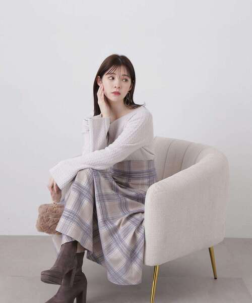 グレー ベルト付き フレアスリーブオールインワン PROPORTION BODY DRESSING（プロポーションボディドレッシング