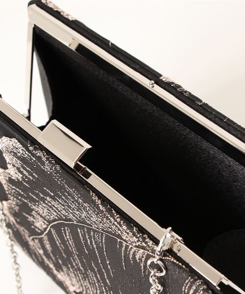 ビッグリーフ柄ジャガードパーティークラッチバッグ（クラッチバッグ）｜niana（ニアナ）