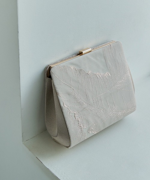 ビッグリーフ柄ジャガードパーティークラッチバッグ（クラッチバッグ）｜niana（ニアナ）