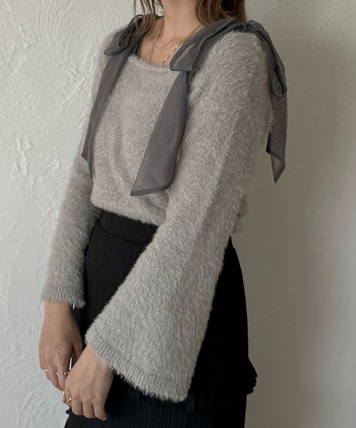 apres jour clair(アプレジュールクレア)の「【apres jour clair】2WAYフェザーニット【ZOZOTOWN限定アイテム】(ニット/セーター・レディース・グレー/アイボリー/ネイビー・X-LARGE/フリー)」の13枚目の写真