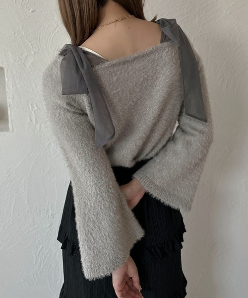 apres jour clair(アプレジュールクレア)の「【apres jour clair】2WAYフェザーニット【ZOZOTOWN限定アイテム】(ニット/セーター・レディース・グレー/アイボリー/ネイビー・X-LARGE/フリー)」の16枚目の写真