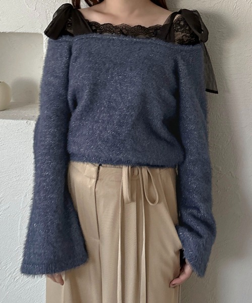apres jour clair(アプレジュールクレア)の「【apres jour clair】2WAYフェザーニット【ZOZOTOWN限定アイテム】(ニット/セーター・レディース・グレー/アイボリー/ネイビー・X-LARGE/フリー)」の20枚目の写真