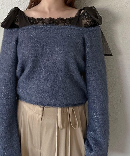 apres jour clair(アプレジュールクレア)の「【apres jour clair】2WAYフェザーニット【ZOZOTOWN限定アイテム】(ニット/セーター・レディース・グレー/アイボリー/ネイビー・X-LARGE/フリー)」の17枚目の写真