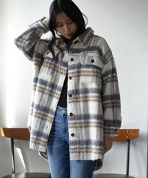 TRIANGLE PALETTE | シャギーチェックシャツジャケット(ブルゾン)