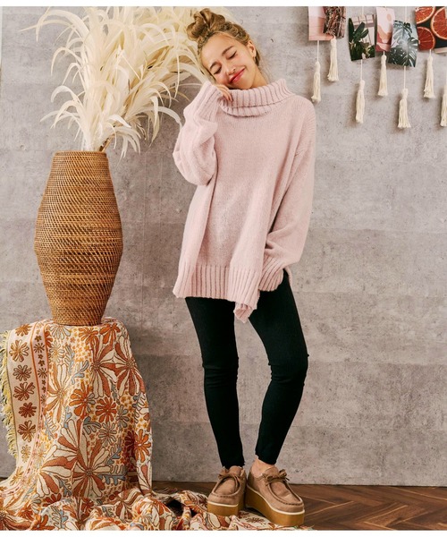 anap mimpi（アナップミンピ）の「スリットポイント起毛オフタートルニット（ニット/セーター・レディース・ブルー/ベージュ系その他/ダークグレー・FREE）」の12枚目の写真