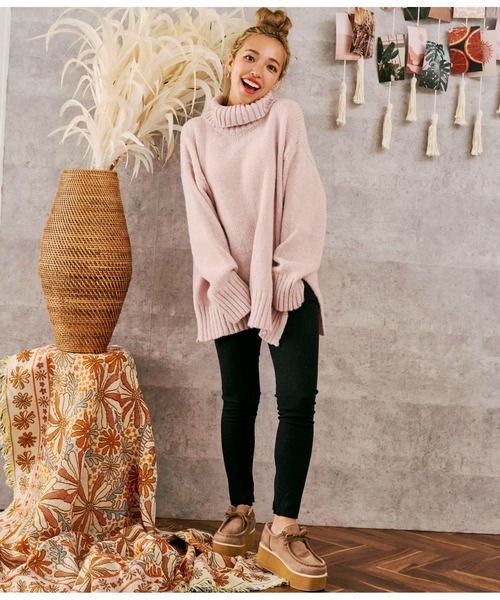 anap mimpi（アナップミンピ）の「スリットポイント起毛オフタートルニット（ニット/セーター・レディース・ブルー/ベージュ系その他/ダークグレー・FREE）」の22枚目の写真