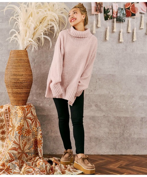 anap mimpi（アナップミンピ）の「スリットポイント起毛オフタートルニット（ニット/セーター・レディース・ブルー/ベージュ系その他/ダークグレー・FREE）」の14枚目の写真