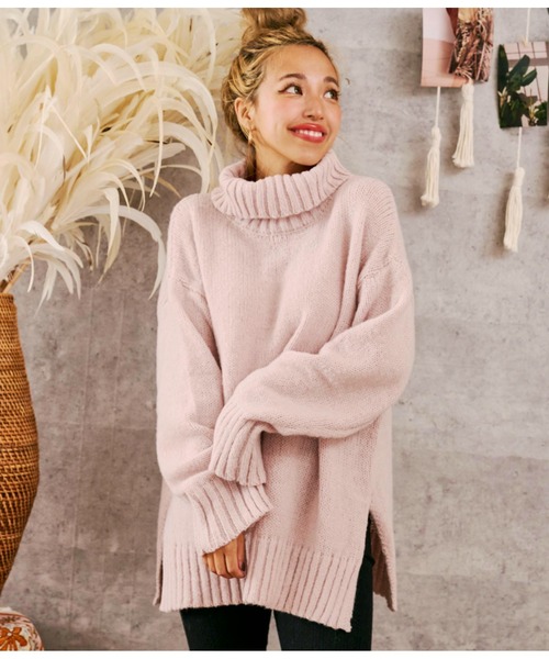 anap mimpi（アナップミンピ）の「スリットポイント起毛オフタートルニット（ニット/セーター・レディース・ブルー/ベージュ系その他/ダークグレー・FREE）」の16枚目の写真