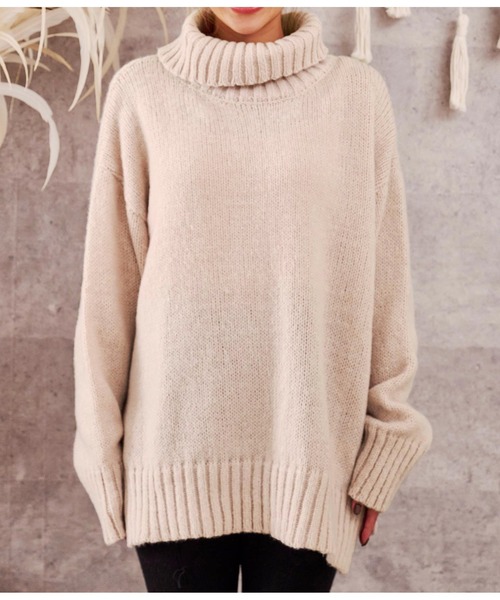 anap mimpi（アナップミンピ）の「スリットポイント起毛オフタートルニット（ニット/セーター・レディース・ブルー/ベージュ系その他/ダークグレー・FREE）」の19枚目の写真