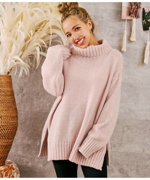 anap mimpi（アナップミンピ）の「スリットポイント起毛オフタートルニット（ニット/セーター・レディース・ブルー/ベージュ系その他/ダークグレー・FREE）」の18枚目の写真