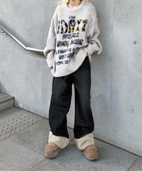 sedacle(セダクル)の「オーバーシルエットボア切り替えデニム(デニムパンツ・メンズ・ブラック・SMALL/LARGE/MEDIUM)」の5枚目の写真