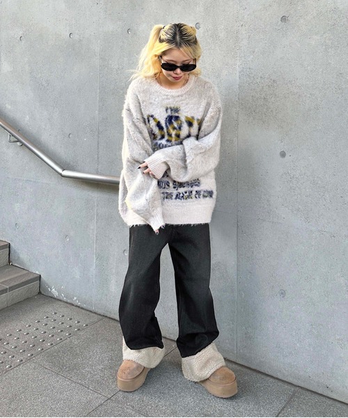 sedacle(セダクル)の「オーバーシルエットボア切り替えデニム(デニムパンツ・メンズ・ブラック・SMALL/LARGE/MEDIUM)」の6枚目の写真