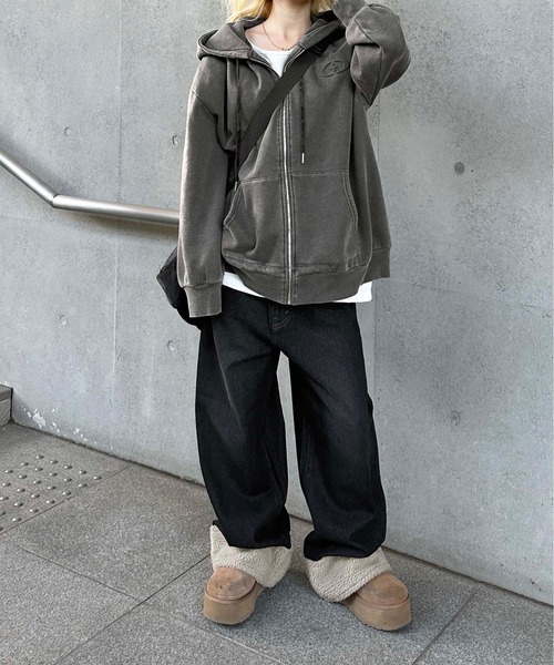 sedacle(セダクル)の「オーバーシルエットボア切り替えデニム(デニムパンツ・メンズ・ブラック・SMALL/LARGE/MEDIUM)」の9枚目の写真