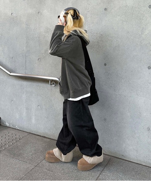 sedacle(セダクル)の「オーバーシルエットボア切り替えデニム(デニムパンツ・メンズ・ブラック・SMALL/LARGE/MEDIUM)」の11枚目の写真