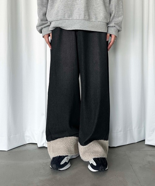 sedacle(セダクル)の「オーバーシルエットボア切り替えデニム(デニムパンツ・メンズ・ブラック・SMALL/LARGE/MEDIUM)」の12枚目の写真