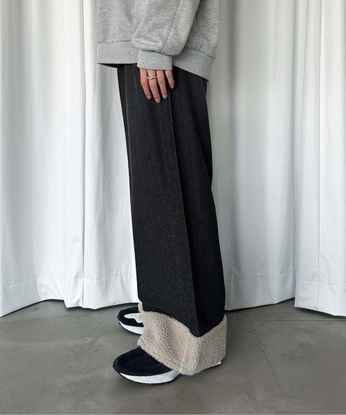 sedacle(セダクル)の「オーバーシルエットボア切り替えデニム(デニムパンツ・メンズ・ブラック・SMALL/LARGE/MEDIUM)」の13枚目の写真