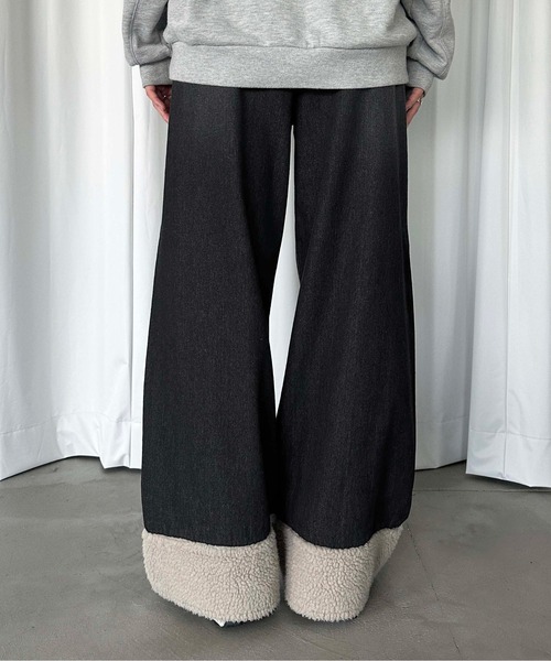 sedacle(セダクル)の「オーバーシルエットボア切り替えデニム(デニムパンツ・メンズ・ブラック・SMALL/LARGE/MEDIUM)」の14枚目の写真