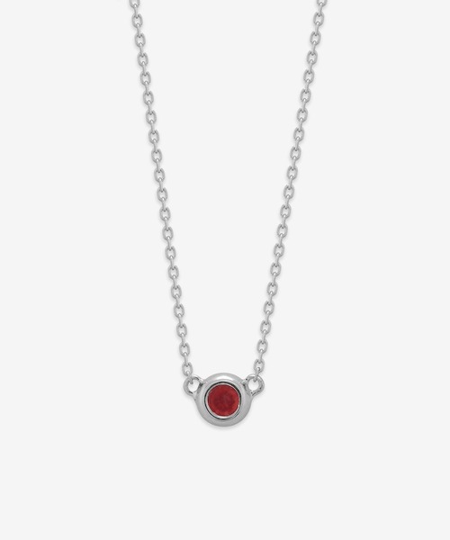 ESTELLE（エステール）の「1月誕生石 シルバー ガーネット ネックレス ESTELLE/エステール WEB限定（ネックレス・レディース・ホワイト・40cm）」の2枚目の写真