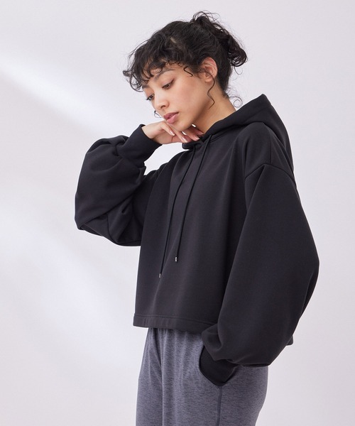 NERGY（ナージー）の「【UV＆吸水速乾】ワイドフードスウェットトップス（パーカー・レディース・キナリ/ブラック/ピンク・FREE）」の9枚目の写真