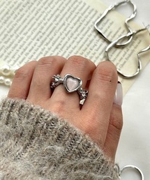 大幅お値引き！期間限定♡超可愛！パリで購入！ハート型クリスタルリング（シルバー） 大幅お値引き！期間限定♡超可愛！パリで購入！ハート型