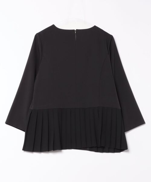fleur by mint breeze(フルールバイミントブリーズ)の「【WEB限定サイズあり】【L~6L 大きいサイズ】【セットアップ】 サテン プリーツ ヘム ブラウス(シャツ/ブラウス・レディース・ブラック/ネイビー・LL/3L/4L/5L/6L/L)」の15枚目の写真