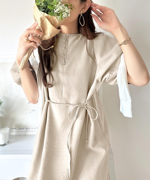 セール】自然体で1枚さらり。夏 使える 前後2way 配色ステッチランタン